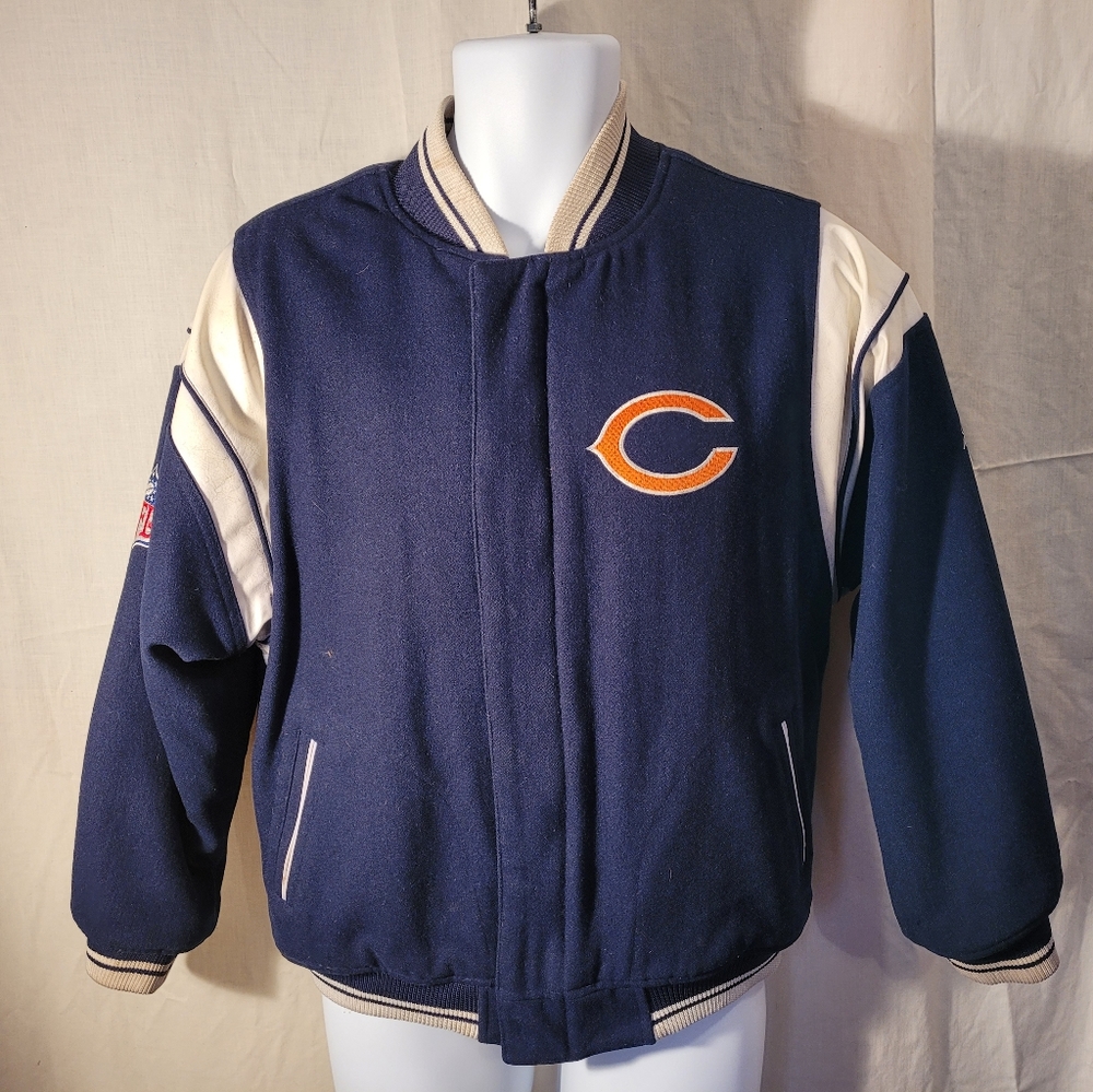 Vtg Reebok NFL Chicago Bears Varsity Jacket